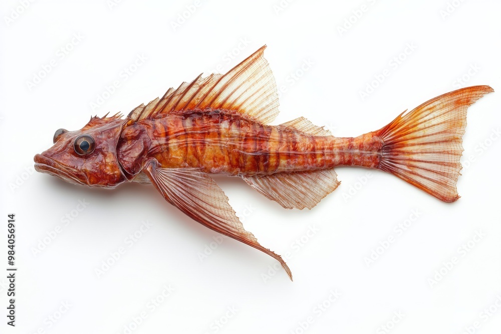 Deep-Sea Dragonfish on Clean White Canvas Deep-Sea Dragonfish on Clean White Canvas