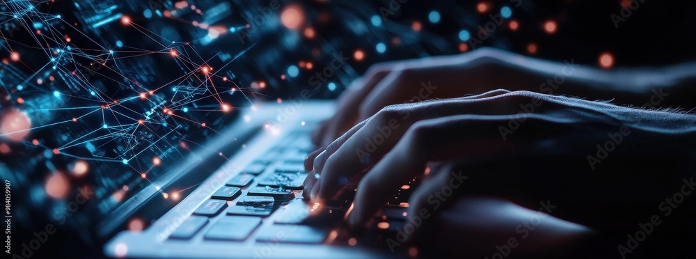 IT coordinator coordinating team in data center background server racks big data storage digital technology database operations concept banner IT coordinator coordinating team in data center background server racks big data storage digital technology database operations concept banner