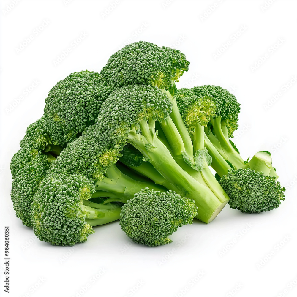 Crisp green broccoli, full of nutrients, perfect for enhancing healthy recipes with its vibrant color and natural texture. Crisp green broccoli, full of nutrients, perfect for enhancing healthy recipes with its vibrant color and natural texture.