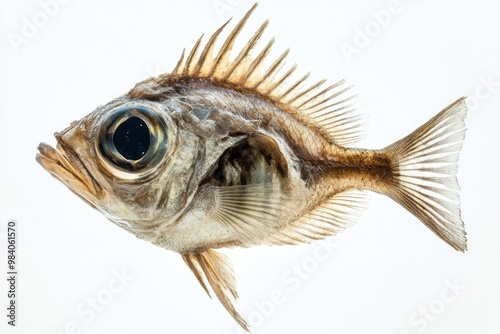 Silvery Hatchetfish Isolated on Spotless White Background photo