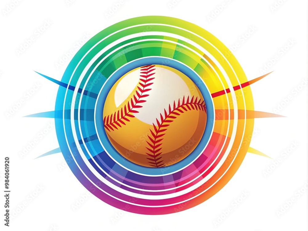 A stylized, bold, and colorful logo featuring a stylized softball surrounded by circular lines, conveying a sense of dynamic movement and athletic energy. A stylized, bold, and colorful logo featuring a stylized softball surrounded by circular lines, conveying a sense of dynamic movement and athletic energy.