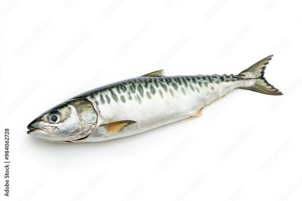 Fresh Mackerel Against Bright White Canvas Fresh Mackerel Against Bright White Canvas