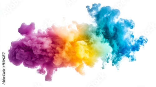 cloud of colorful smoke dispersing into the air