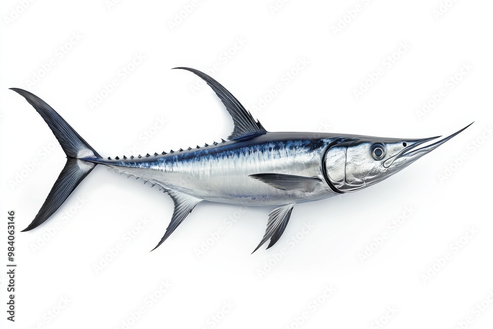 Powerful Marlin Isolated on Clean White Canvas Powerful Marlin Isolated on Clean White Canvas