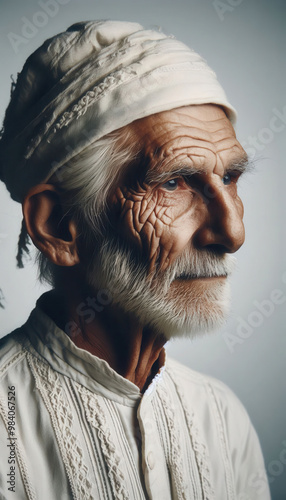 old man in traditional clothes photo