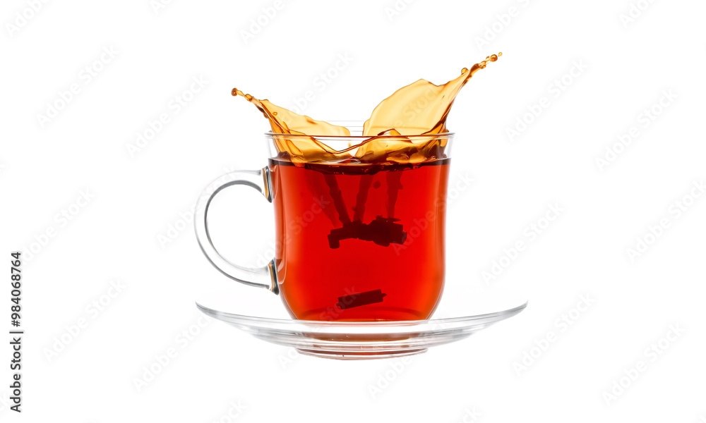 glass cup of tea splash isolated on transparent background glass cup of tea splash isolated on transparent background