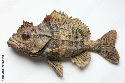 Camouflaged Stonefish on Spotless White Canvas