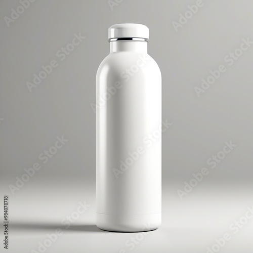 Reusable water bottle standing upright mockup base image