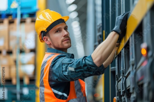 a worker securing loads correctly on a truck