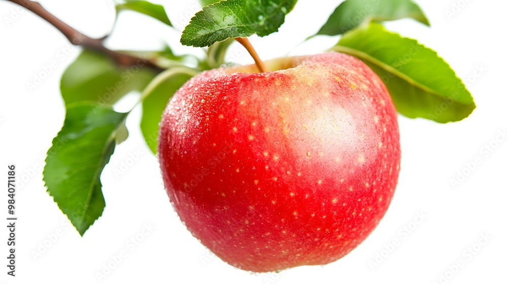 apple on a tree on white background, Generative AI apple on a tree on white background, Generative AI