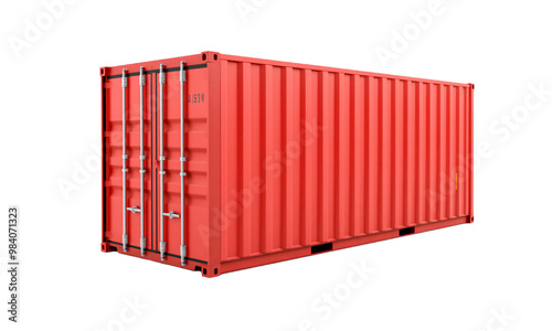 shipping container red isolated on transparent background