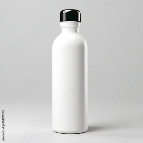 Reusable water bottle standing upright mockup base image