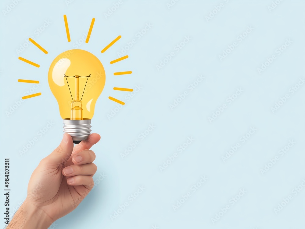 Idea light bulb with rising bars, insight leading to success, flat design illustration Idea light bulb with rising bars, insight leading to success, flat design illustration