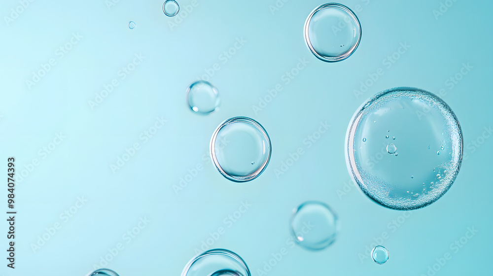 flat water bubbles on an azure background flat water bubbles on an azure background