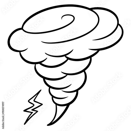 weather tornado outline coloring book page line art drawing