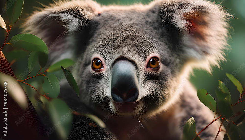 Ojos y mirada de la naturaleza, Koala, Phascolarctos cinereus. Animales, fauna, planeta Tierra, biodiversidad, Ecosistema