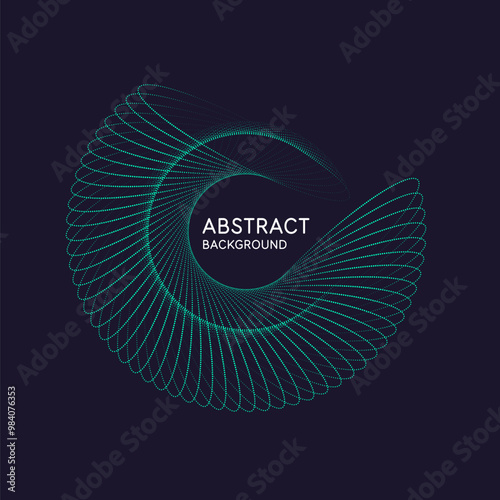 Stylish minimalistic poster to place the title. A geometric shape consisting of particles. Geometric illustration.