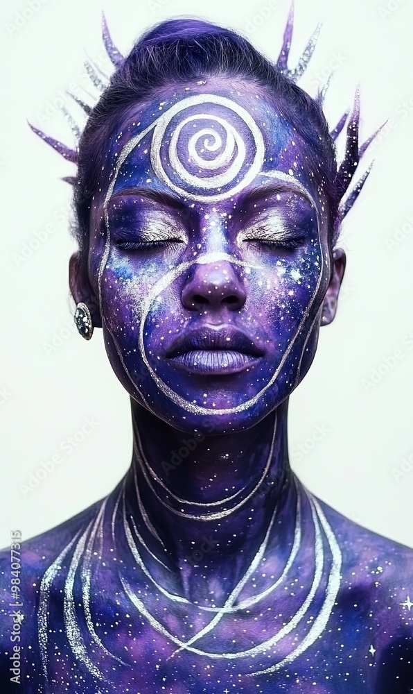 Woman with Cosmic Makeup Art Woman with Cosmic Makeup Art