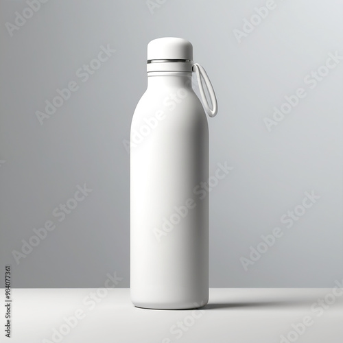 Reusable water bottle standing upright mockup base image