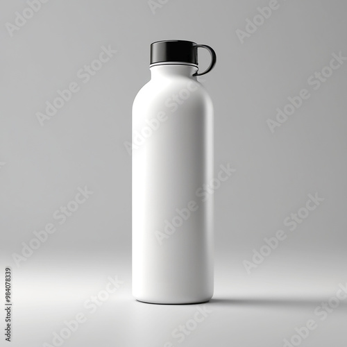 Reusable water bottle standing upright mockup base image