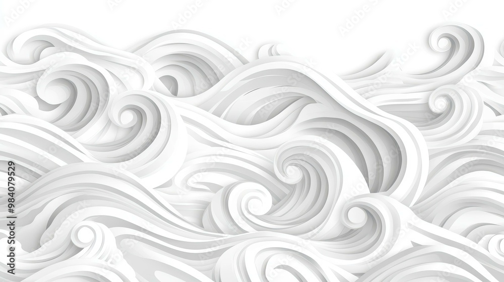 Fototapeta premium Explore the mesmerizing wave pattern that combines timeless Japanese aesthetics with modern design flair in a flat style.