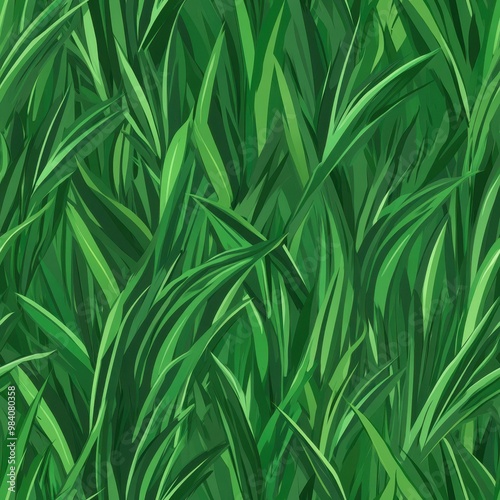 Bright, lowcut grass texture ideal for RPG scenes, bringing a fresh and lively vibe to your virtual worlds. photo