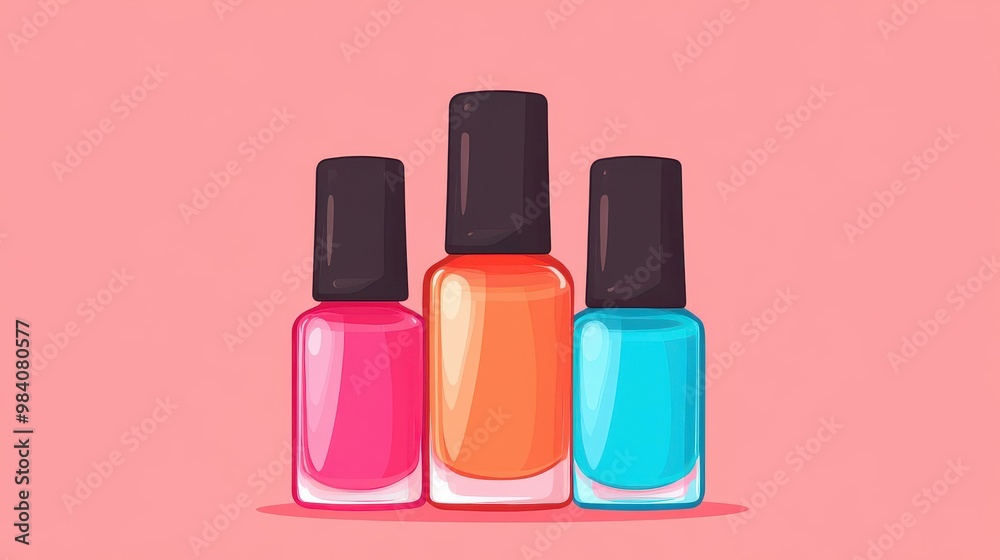 Bright and playful nail polish design, perfect for adding charm to your art or blog. Vivid colors stand out beautifully Bright and playful nail polish design, perfect for adding charm to your art or blog. Vivid colors stand out beautifully