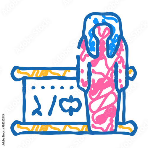 mummy museum exhibit doodle icon sketch vector. mummy museum exhibit sign. isolated symbol illustration