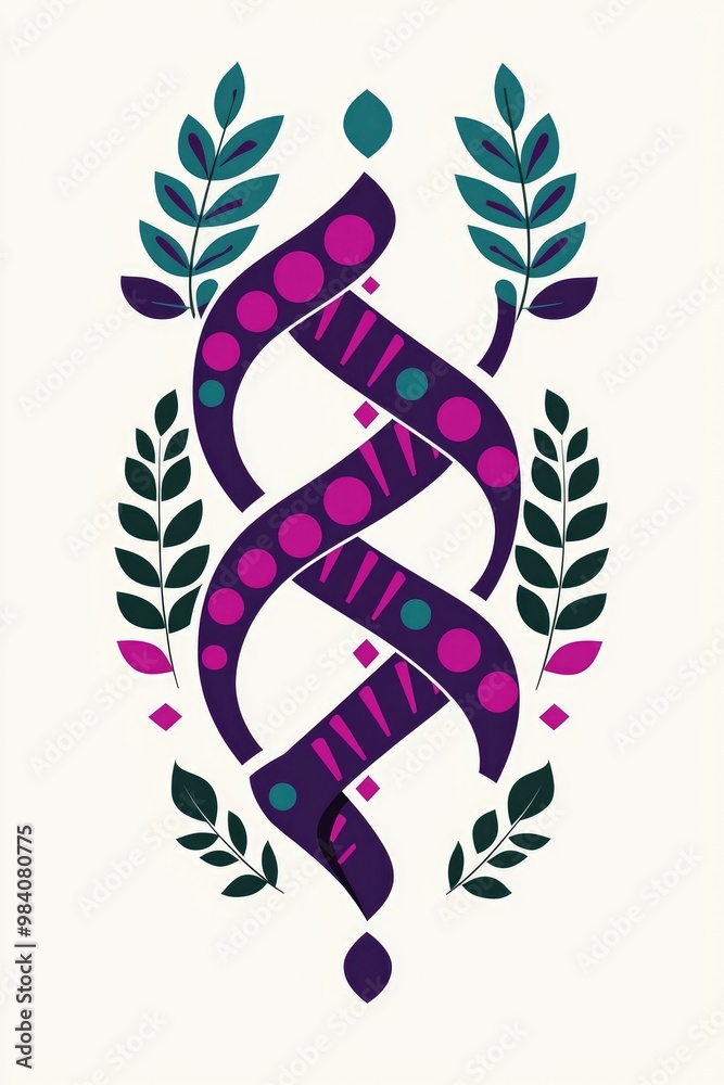 Abstract Floral Design with Intertwined Shapes Abstract Floral Design with Intertwined Shapes