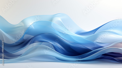 Minimalistic presentation background with a soft blue gradient, featuring abstract wavy lines and subtle geometric shapes, creating a clean and modern look