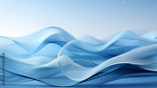 Minimalistic presentation background with a soft blue gradient, featuring abstract wavy lines and subtle geometric shapes, creating a clean and modern look