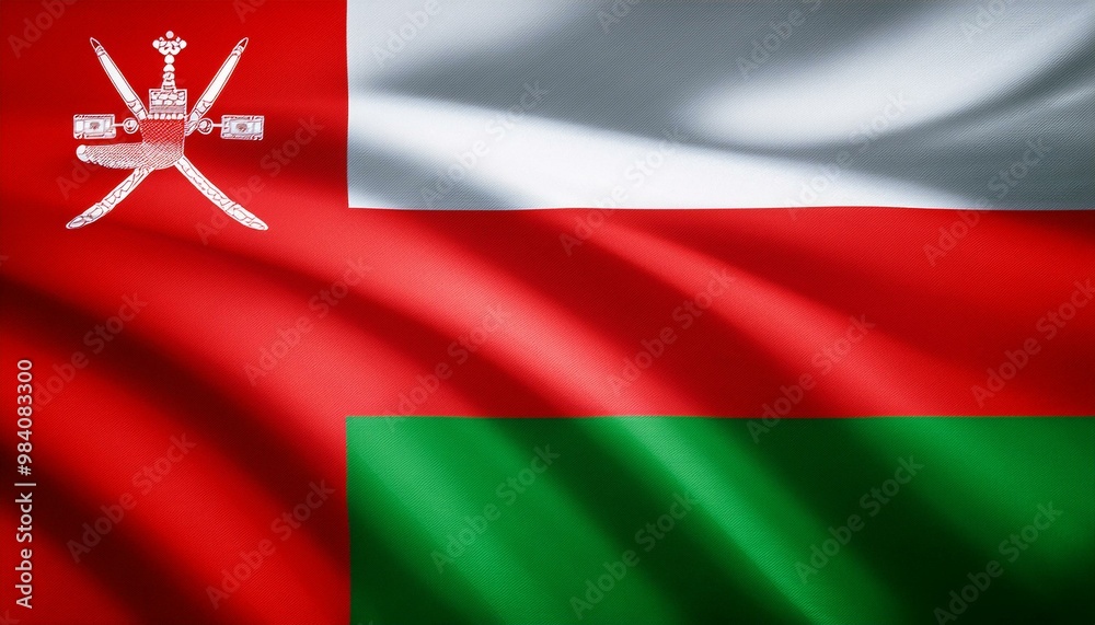 Obraz premium オマーンの国旗(waving national flag of Oman.) 