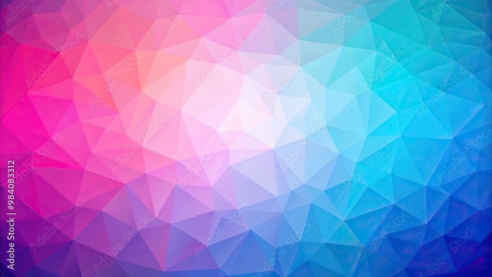 Asymmetrical polygonal background with pink and blue gradient colors