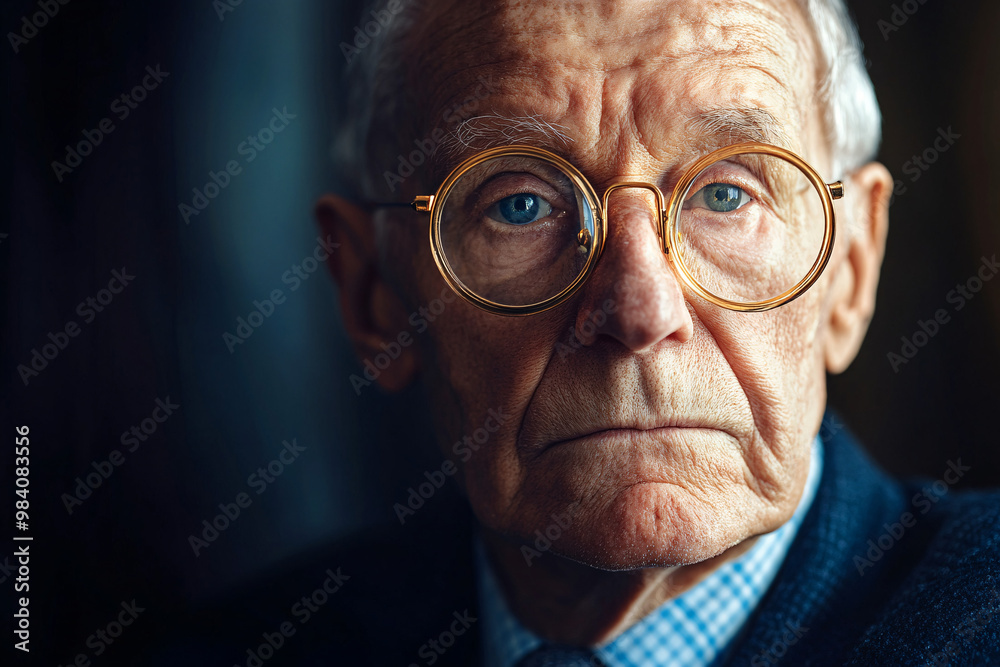 Portrait of an elderly man with round glasses looking directly at the camera in a thoughtful expression
Portrait of an elderly man with round glasses looking directly at the camera in a thoughtful expression