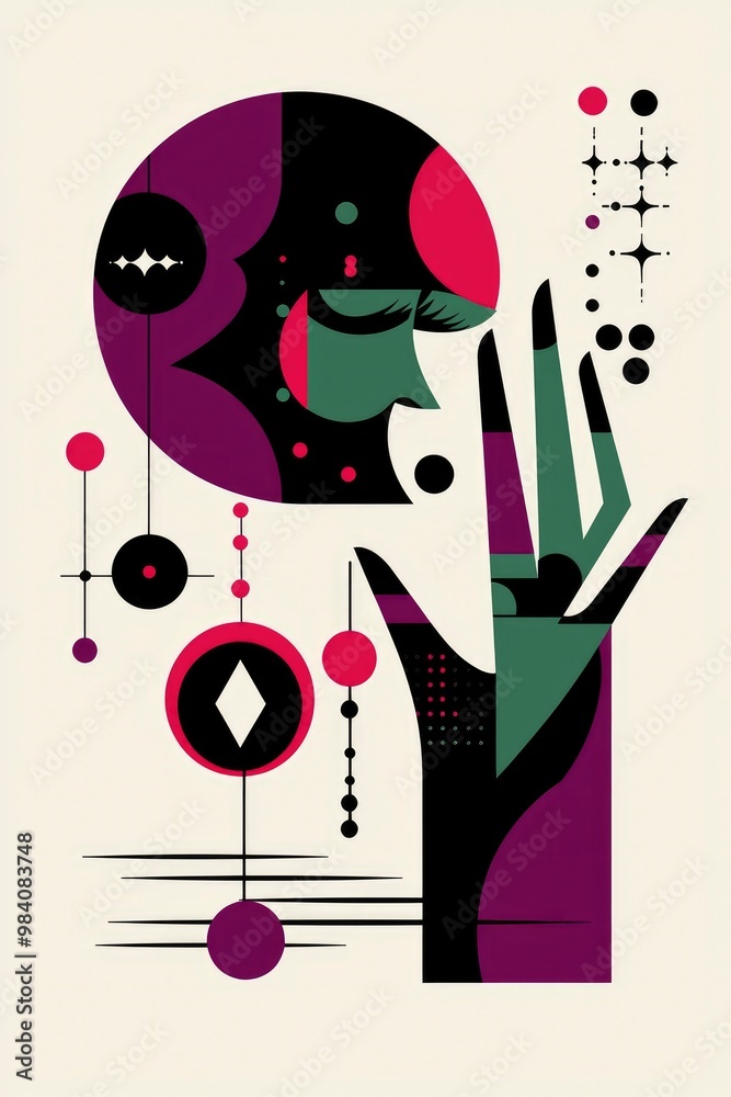 Abstract Art with Hand and Geometric Shapes Abstract Art with Hand and Geometric Shapes