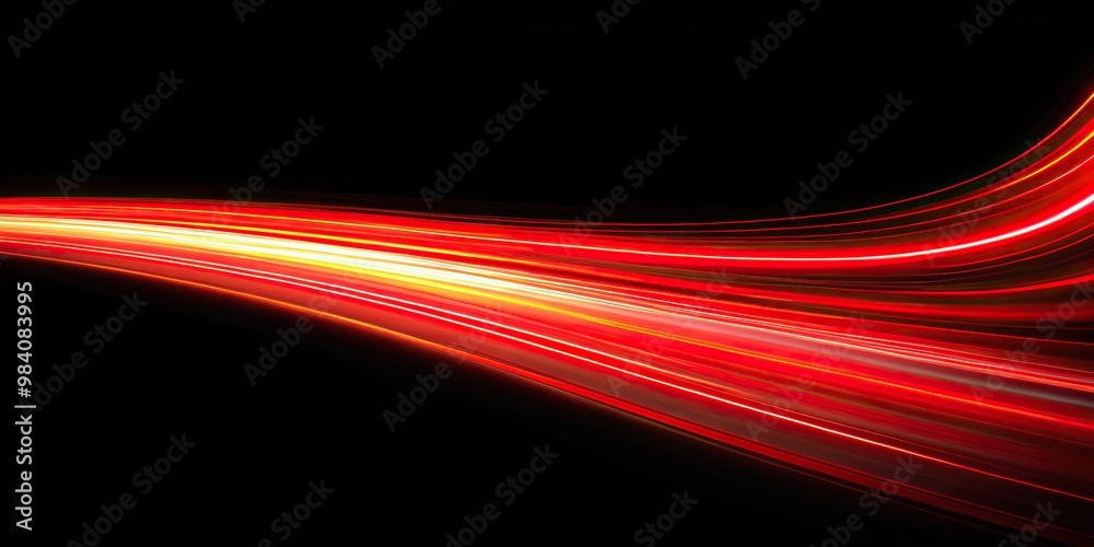 Asymmetrical red speed light tail on black background Asymmetrical red speed light tail on black background