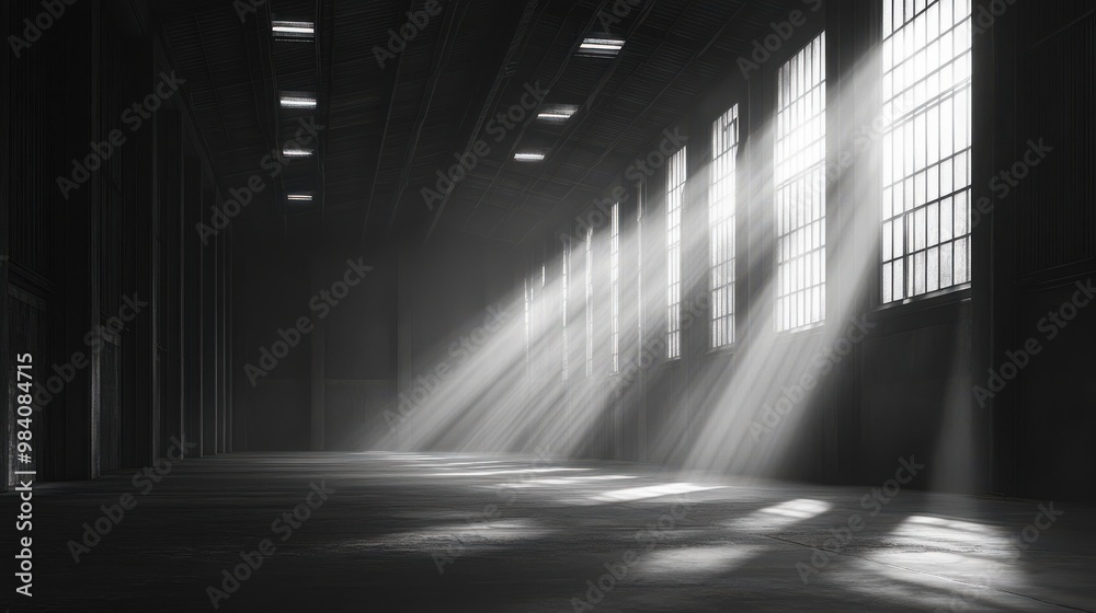 A large, empty room with a lot of windows A large, empty room with a lot of windows