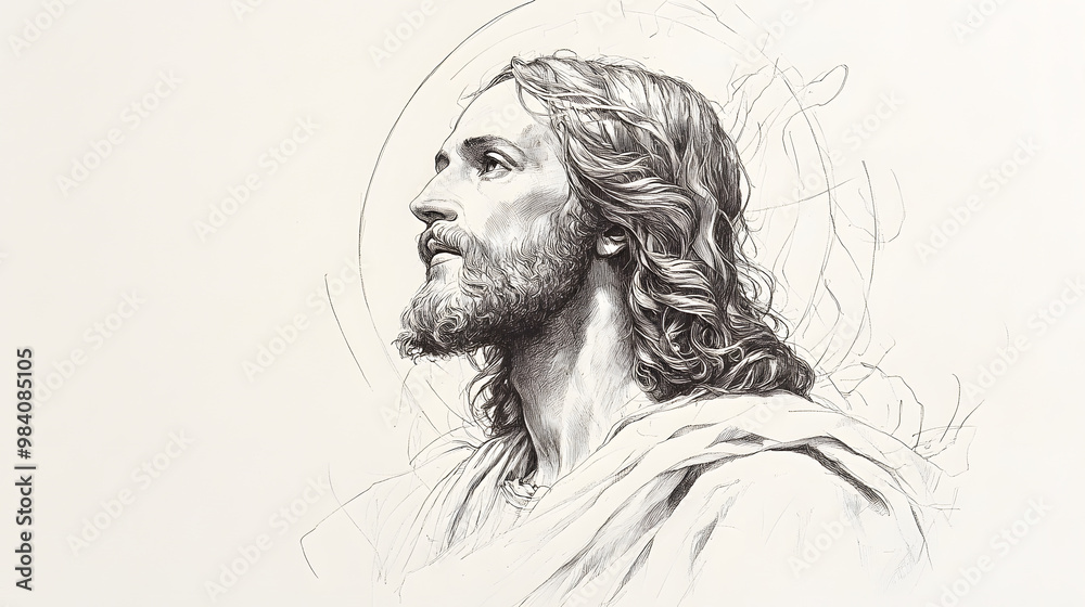 pencil sketch of Jesus Christ pencil sketch of Jesus Christ
