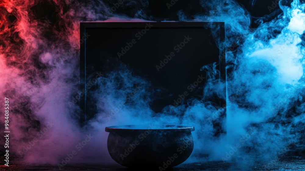 Mystical Cauldron with Smoke and Frame Mystical Cauldron with Smoke and Frame