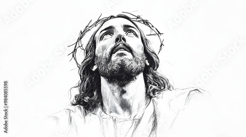 pencil sketch of Jesus Christ