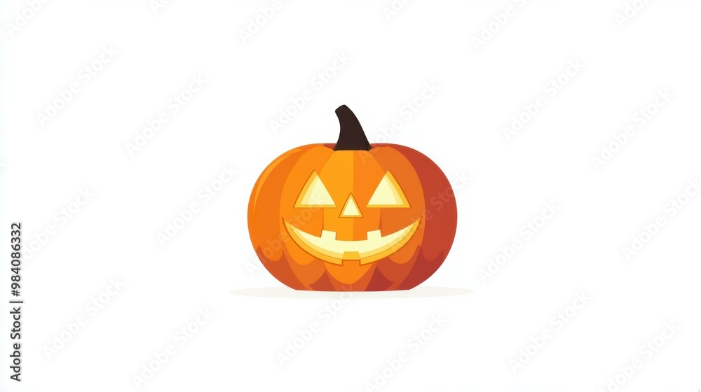 Smiling Jack-O-Lantern: A Classic Halloween Pumpkin
