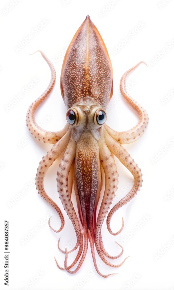 Fototapeta premium Isolated Squid on White Background for Creative Use