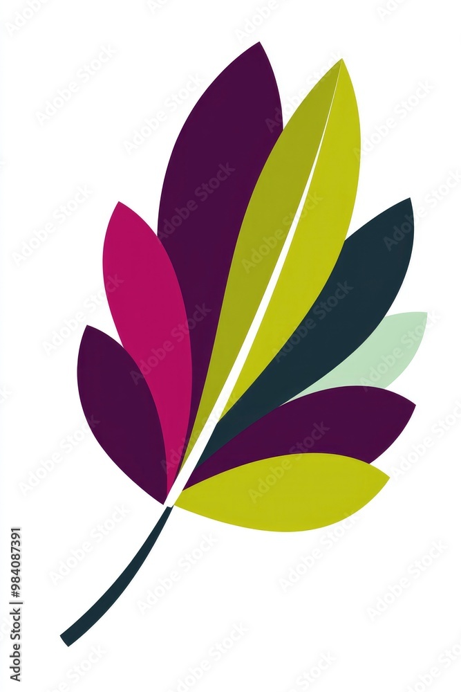 Obraz premium Abstract Leaf in Vibrant Colors