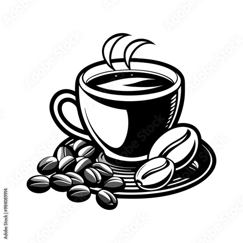 Coffee cup silhouette vector design