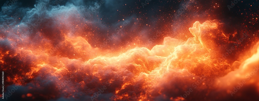 Fiery Abstract Clouds with Glowing Texture and Depth Fiery Abstract Clouds with Glowing Texture and Depth