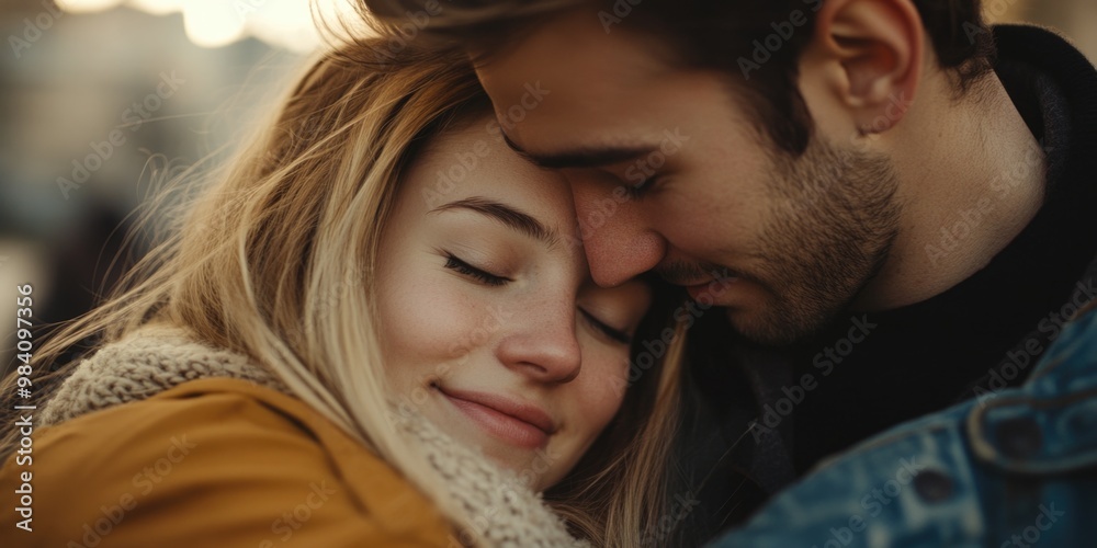 Couple's Embrace in a City Couple's Embrace in a City