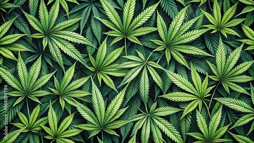 Background of marijuana plant leaves, perfect for cannabis enthusiasts or dispensaries