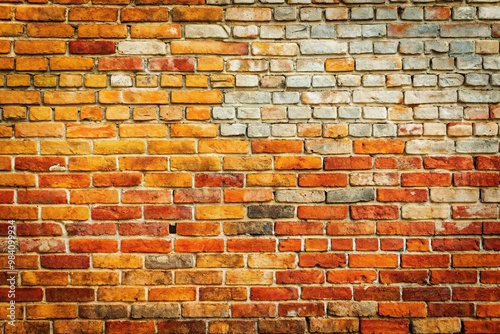 Background of multilayer plastered and painted brick wall photo