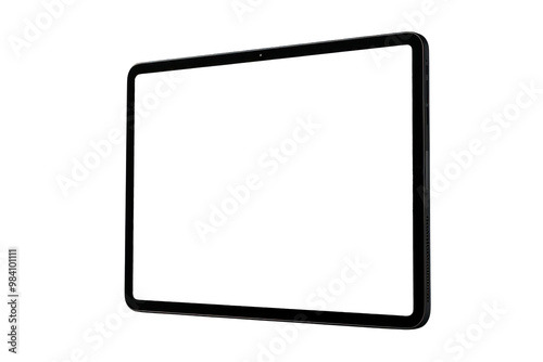 black tablet computers are isolated on a white background and isolated on a transparent background. cut out PNG format for graphic design. mockup