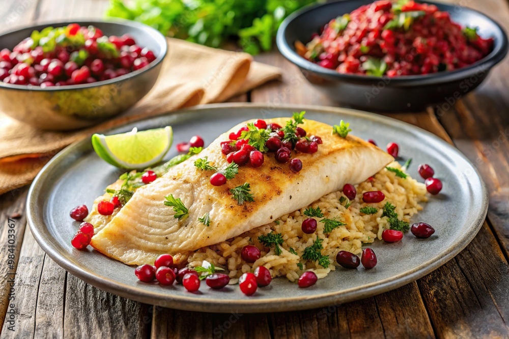 Baked tortilla crusted tilapia with cranberry rice Baked tortilla crusted tilapia with cranberry rice